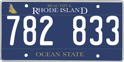 RI license plate 782833