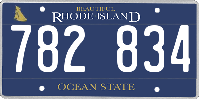 RI license plate 782834