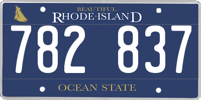 RI license plate 782837