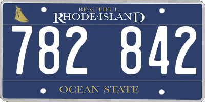 RI license plate 782842