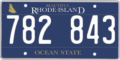 RI license plate 782843