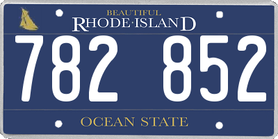 RI license plate 782852