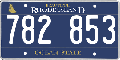 RI license plate 782853