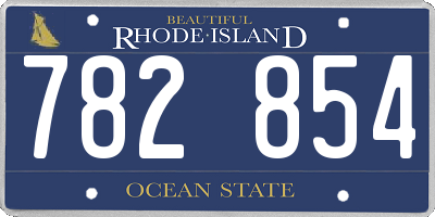RI license plate 782854
