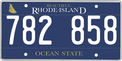 RI license plate 782858