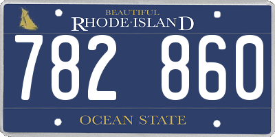 RI license plate 782860