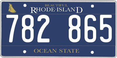 RI license plate 782865