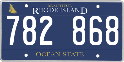 RI license plate 782868