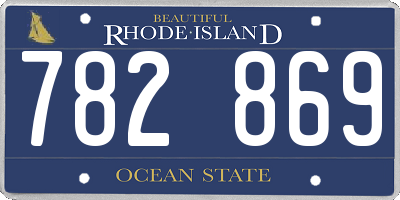 RI license plate 782869