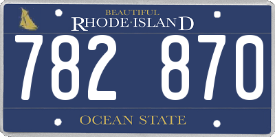 RI license plate 782870