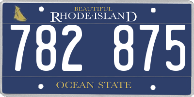 RI license plate 782875