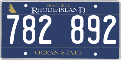 RI license plate 782892