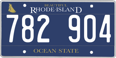 RI license plate 782904