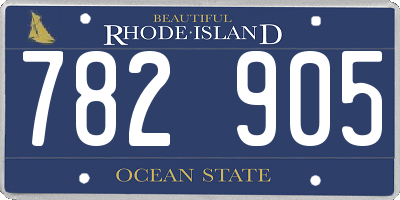 RI license plate 782905