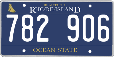 RI license plate 782906
