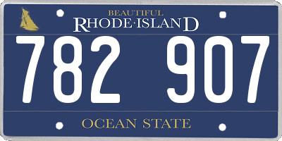 RI license plate 782907