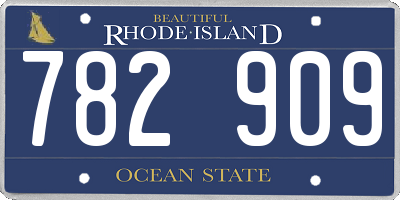 RI license plate 782909