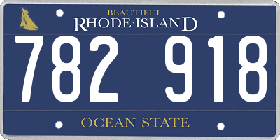 RI license plate 782918