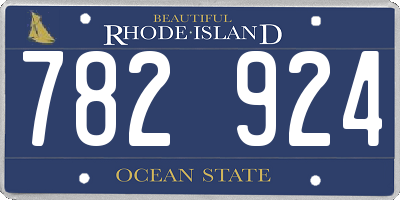 RI license plate 782924