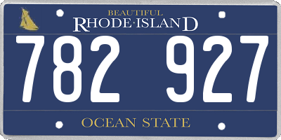 RI license plate 782927
