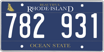 RI license plate 782931