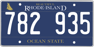 RI license plate 782935