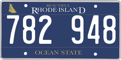 RI license plate 782948