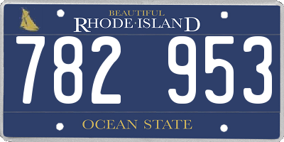 RI license plate 782953