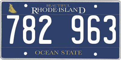 RI license plate 782963