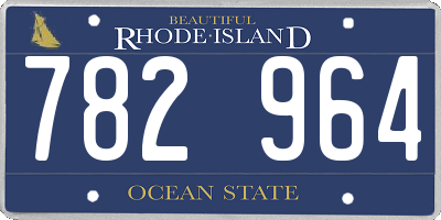 RI license plate 782964