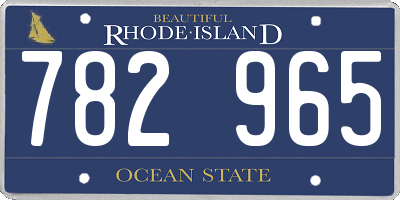 RI license plate 782965