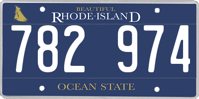 RI license plate 782974