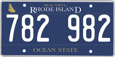 RI license plate 782982