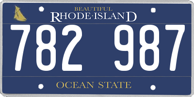RI license plate 782987