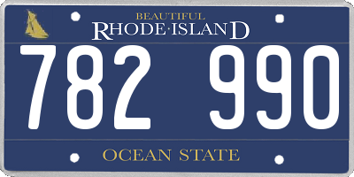RI license plate 782990