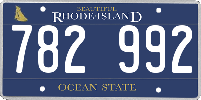 RI license plate 782992