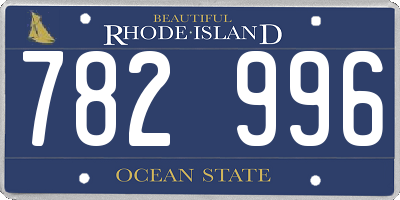 RI license plate 782996