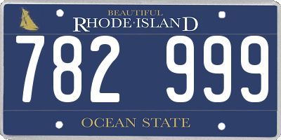 RI license plate 782999