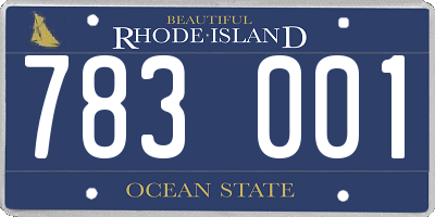 RI license plate 783001
