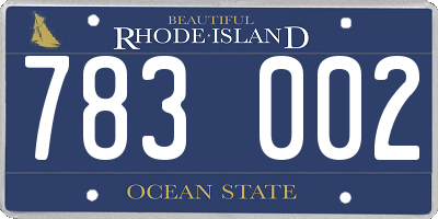 RI license plate 783002