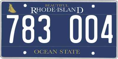 RI license plate 783004