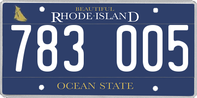RI license plate 783005