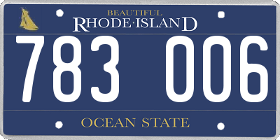 RI license plate 783006