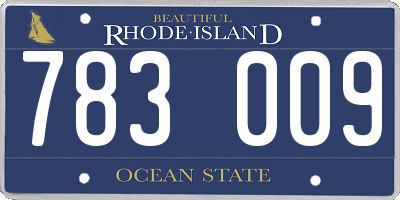 RI license plate 783009