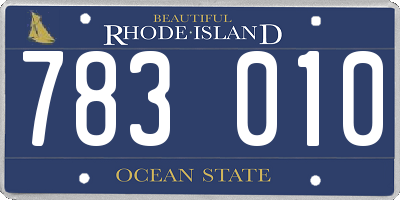 RI license plate 783010