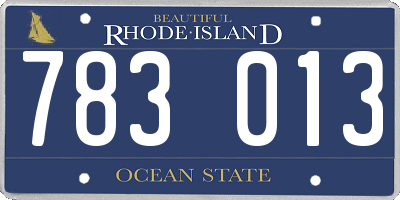 RI license plate 783013