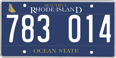 RI license plate 783014