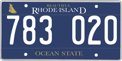 RI license plate 783020
