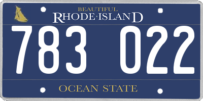 RI license plate 783022