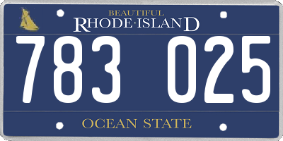 RI license plate 783025